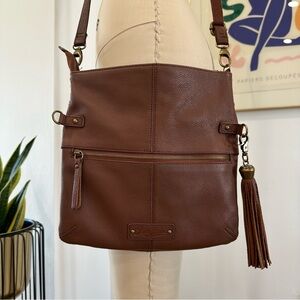 Lucky Brand Leather Crossbody Convertible Fold Over Bag